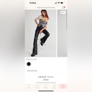 Free people Vegan Leather Flair Pants NWOT